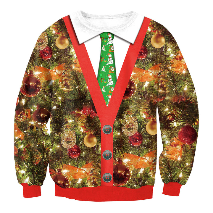 Autumn Winter Fashion Ugly Christmas Sweater Santa Elf Funny Pullover Womens Mens Print Sweaters Tops Clothing