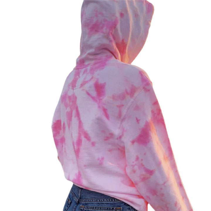 Tie-dye hooded leisure sweater