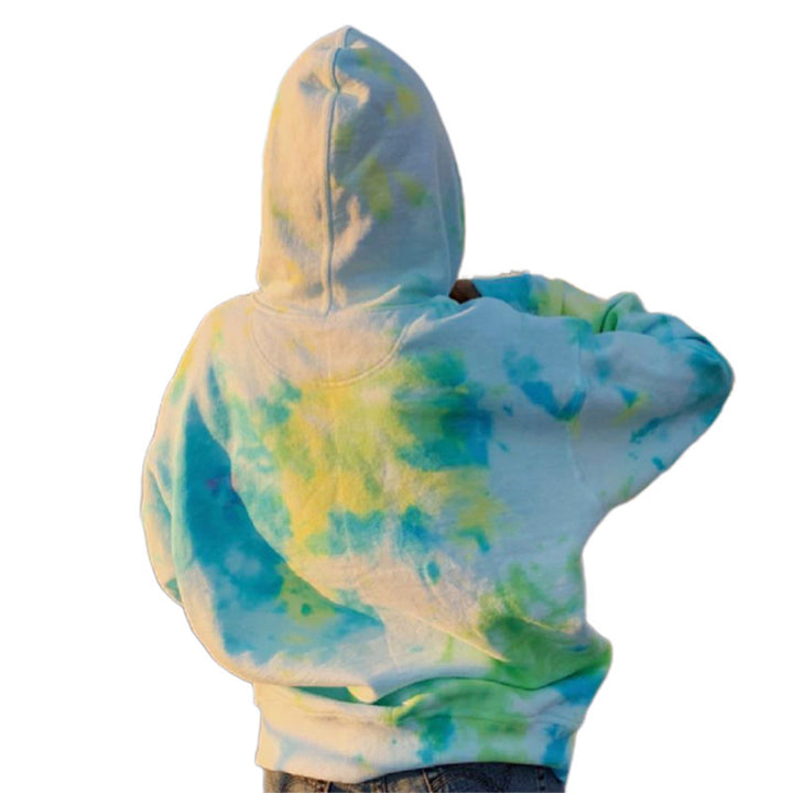 Tie-dye hooded leisure sweater