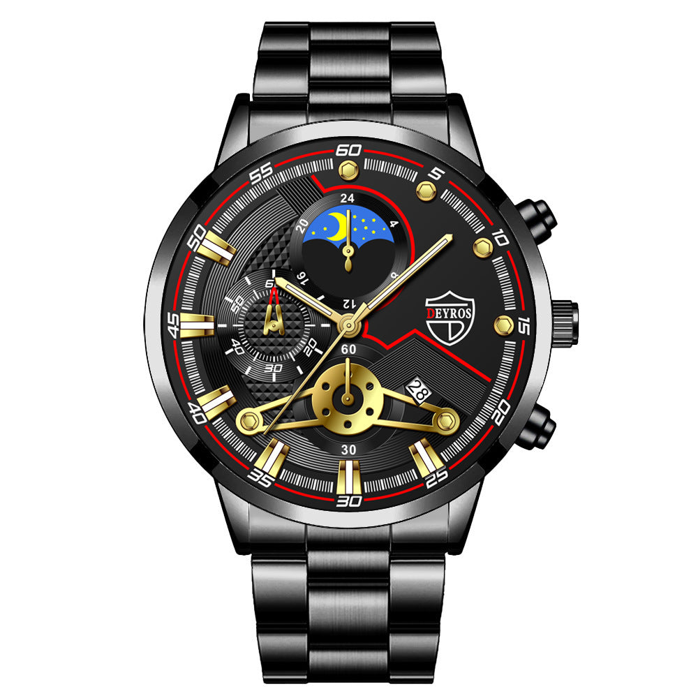 Fashion Men's Calendar Wristwatch Business Quartz Watch Student Watch