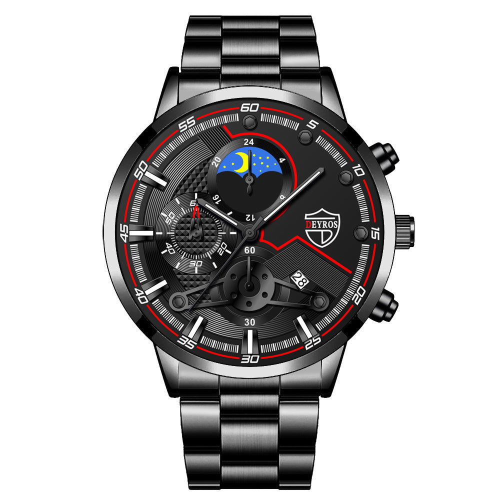 Fashion Men's Calendar Wristwatch Business Quartz Watch Student Watch